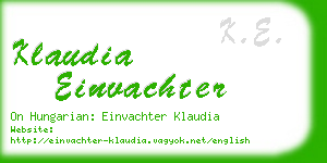 klaudia einvachter business card